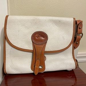 Vintage Dooney & Bourke white leather crossbody bag